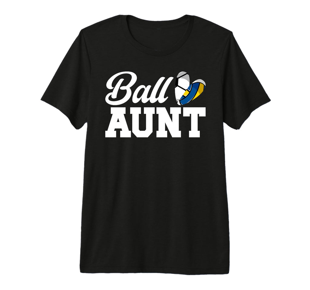Ball Aunt Heart Volleyball Soccer Aunt T-Shirt - Graphic Print Unisex - T-Shirt, Sweatshirt, Hoodie