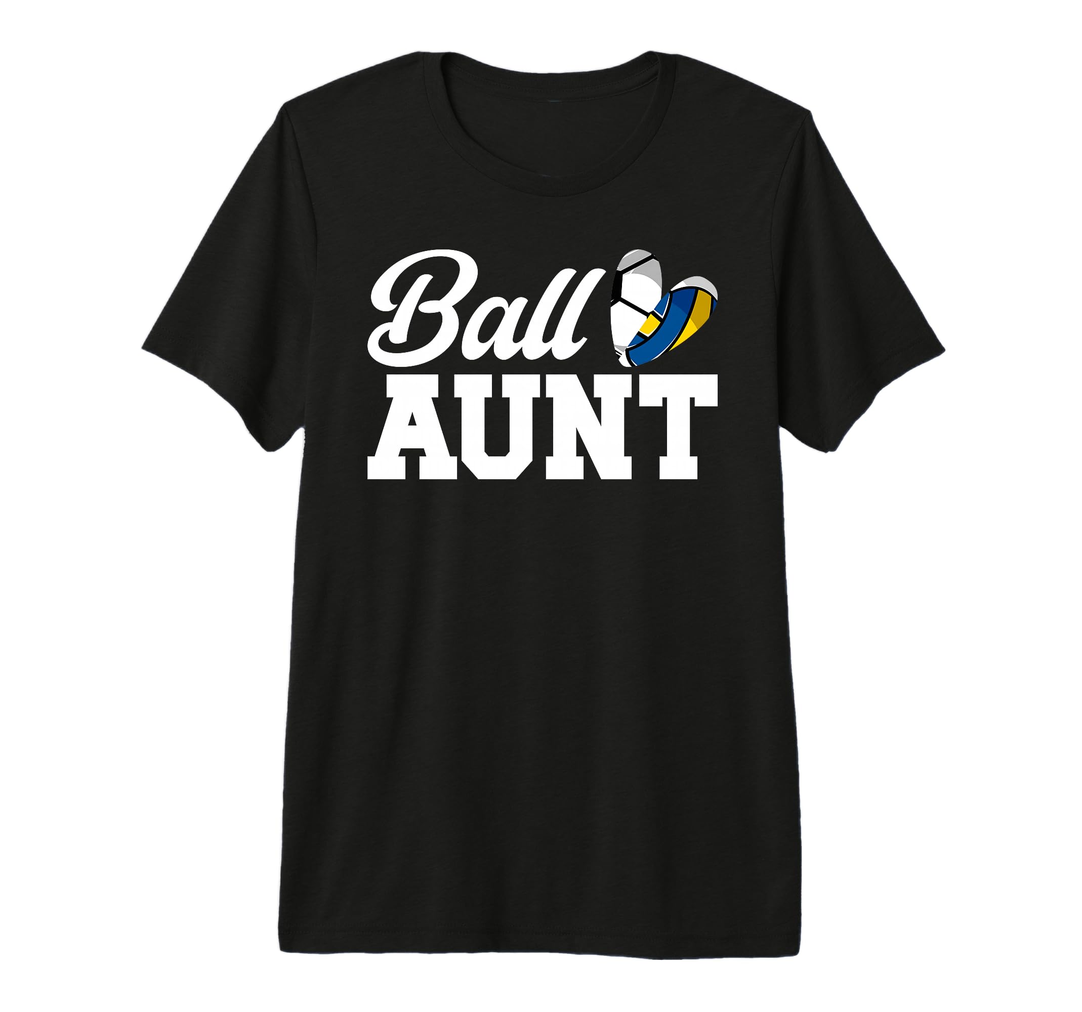 Ball Aunt Heart Volleyball Soccer Aunt T-Shirt - Graphic Print Unisex - T-Shirt, Sweatshirt, Hoodie