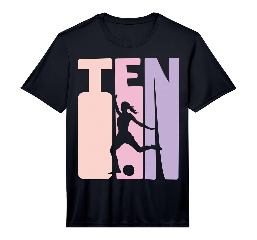 10 Years Soccer Gift 10Th Birthday T-Shirt - Custom Art Print for Adults - T-Shirt, Sweatshirt, Hoodie
