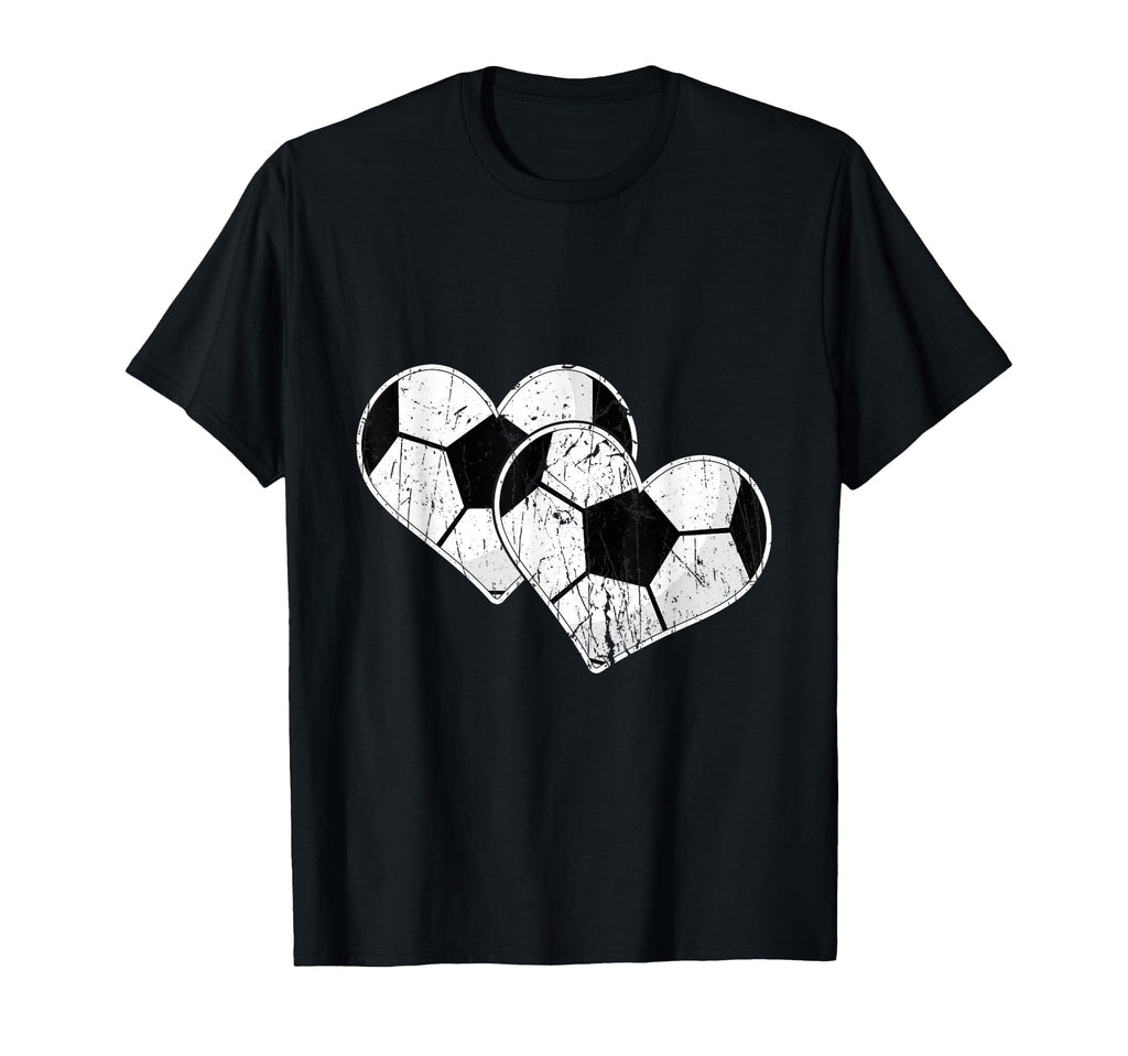 Double Heart Soccer Football Fan T-Shirt - Unique Graphic Unisex - T-Shirt, Sweatshirt, Hoodie