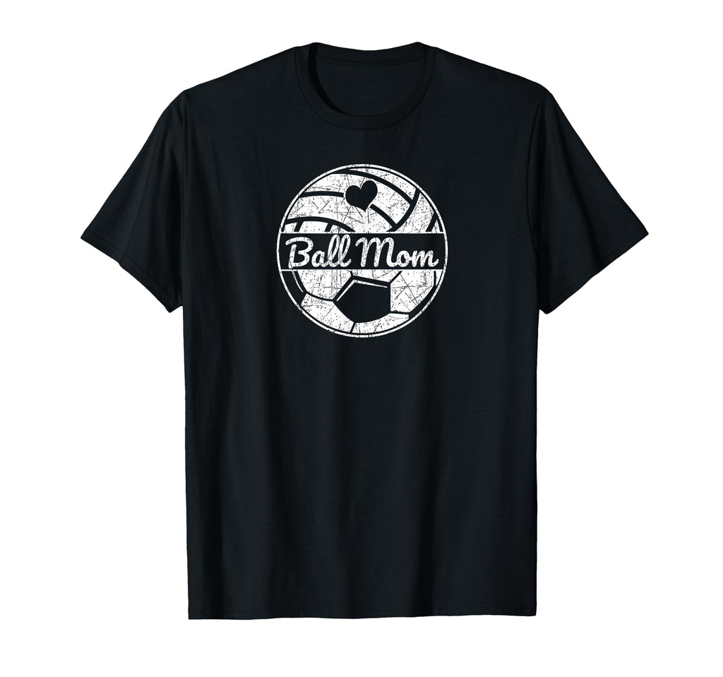 Ball Mom Half Volleyball Mom Half Soccer T-Shirt - Graphic Print Men Women - T-Shirt, Sweatshirt, Hoodie