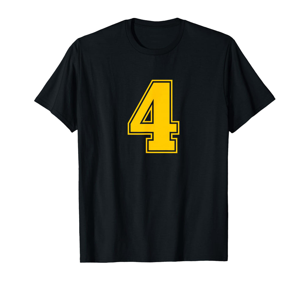 Yellow Sports Team Number 4 T-Shirt - Streetwear Style Unisex - T-Shirt, Sweatshirt, Hoodie