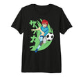 Anime Kicking Soccer Ball Tri Blend T-Shirt - Graphic Print Unisex - T-Shirt, Sweatshirt, Hoodie