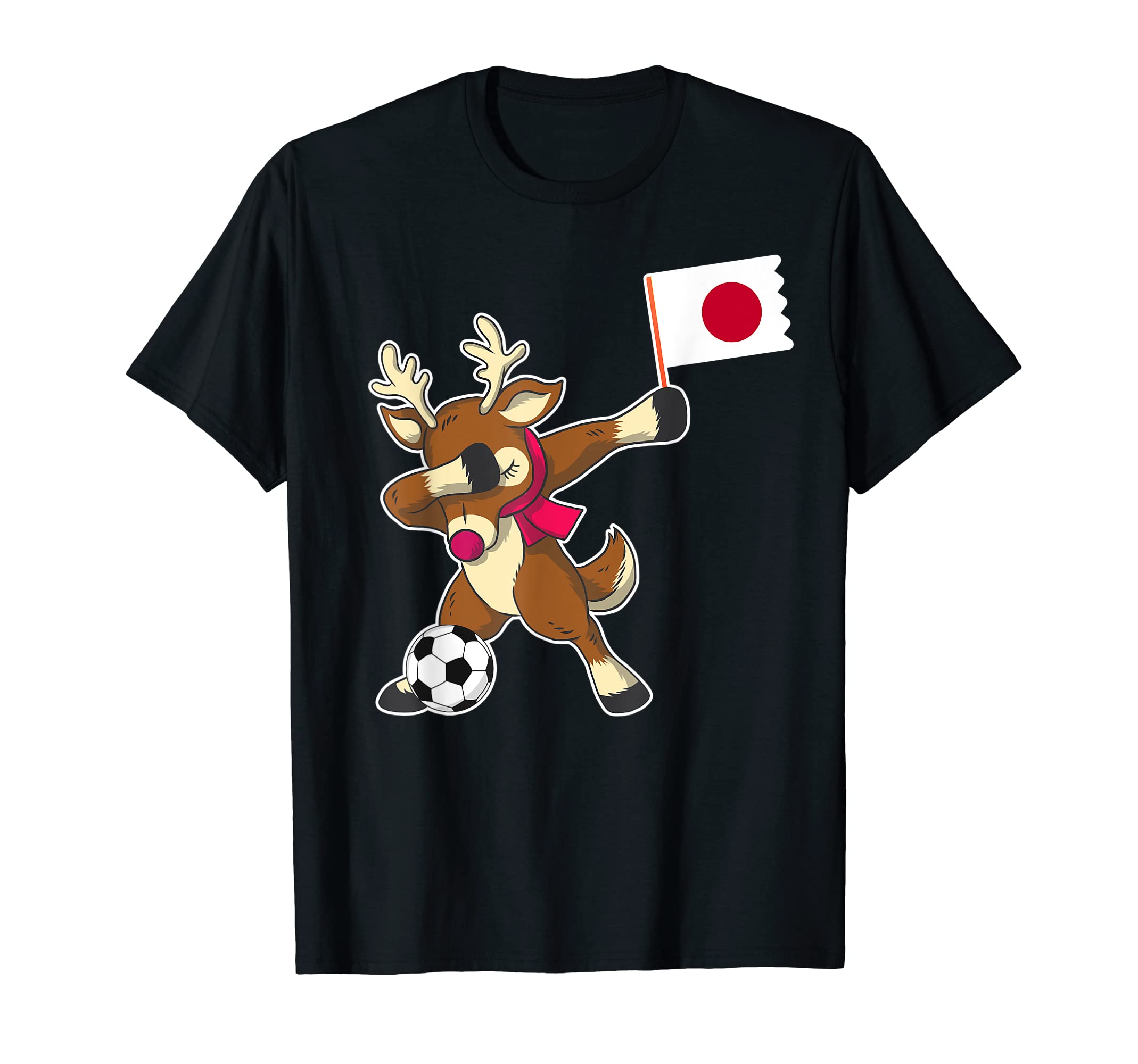 Soccer Japanese Flag Reindeer Japan T-Shirt - Unique Graphic for Adults - T-Shirt, Sweatshirt, Hoodie