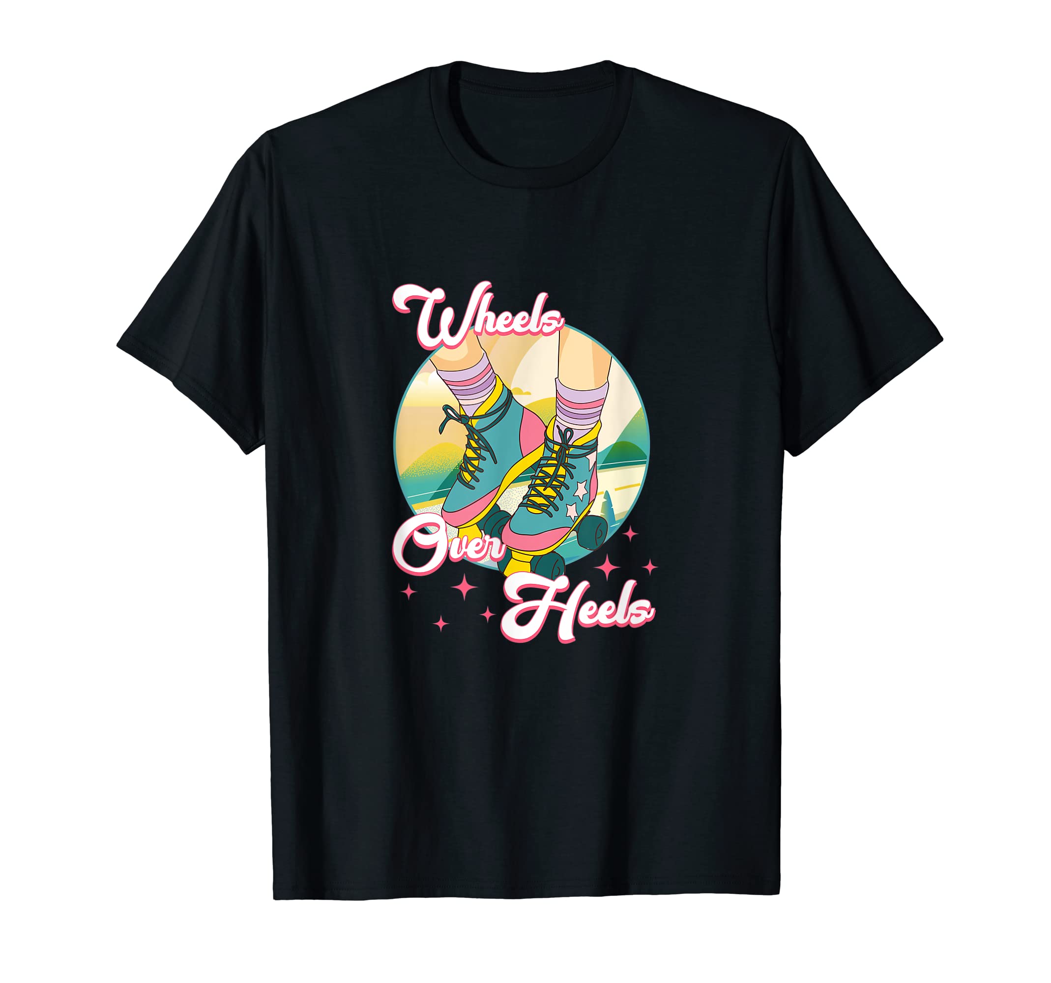 Wheels Over Heels Roller Skate Roller T-Shirt - Graphic Print Unisex - T-Shirt, Sweatshirt, Hoodie