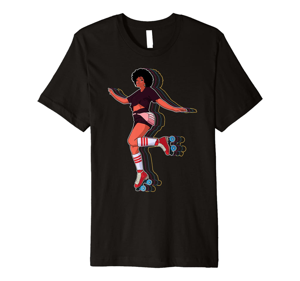 Afro Groove Roller Skate 80S 70S T-Shirt - Novelty Apparel for Adults - T-Shirt, Sweatshirt, Hoodie