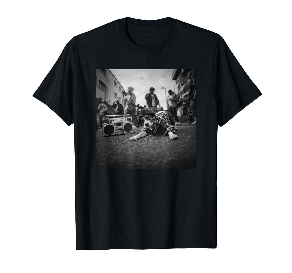 Old School Hip Hop Dog Breakdancing T-Shirt - Custom Art Print Unisex - T-Shirt, Sweatshirt, Hoodie