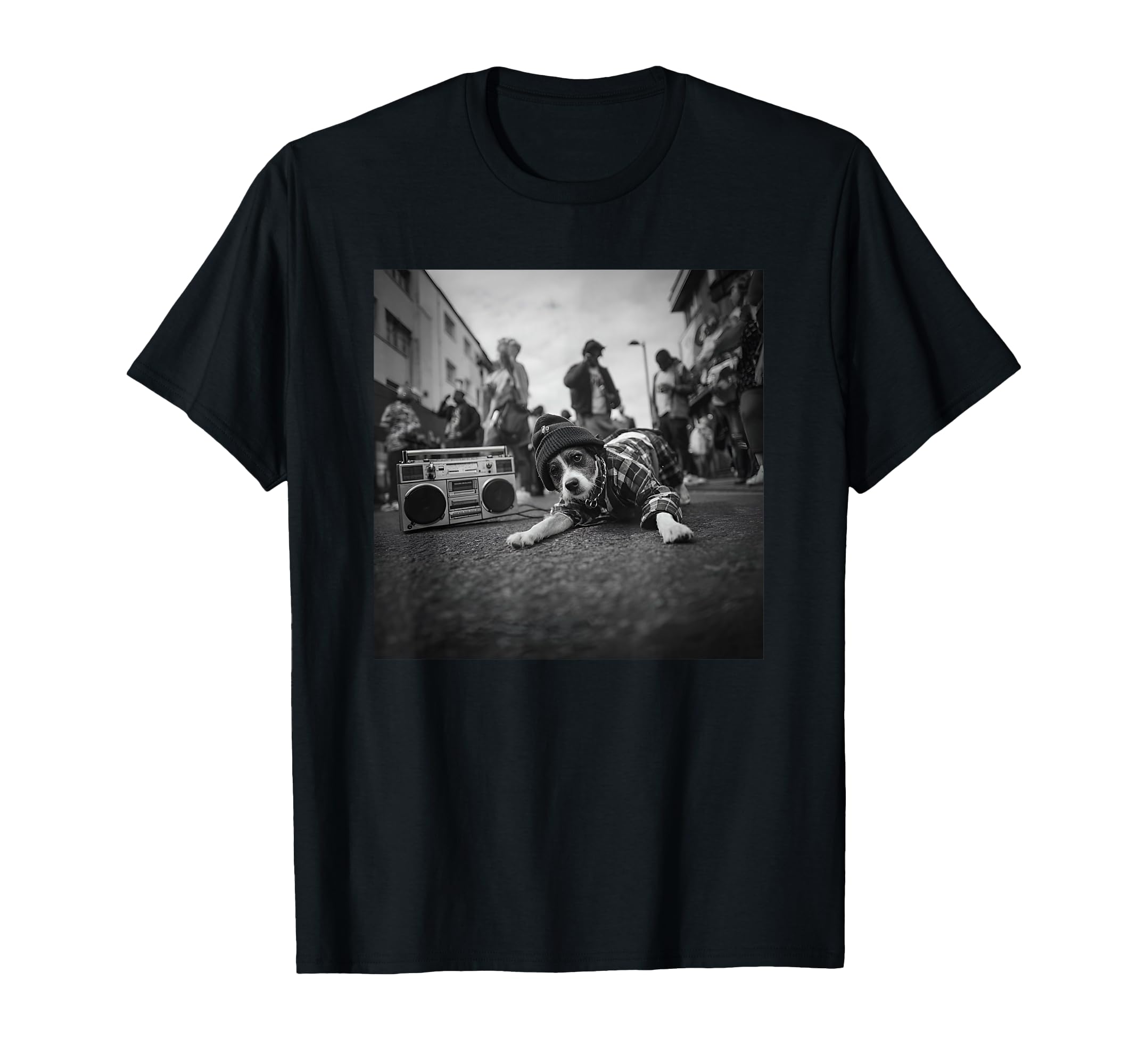 Old School Hip Hop Dog Breakdancing T-Shirt - Custom Art Print Unisex - T-Shirt, Sweatshirt, Hoodie