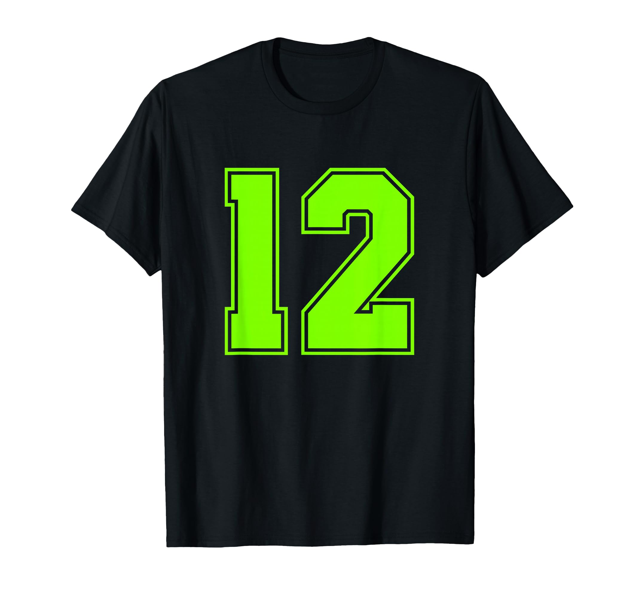 Green Sport Team Number 12 T-Shirt - Graphic Print Unisex - T-Shirt, Sweatshirt, Hoodie