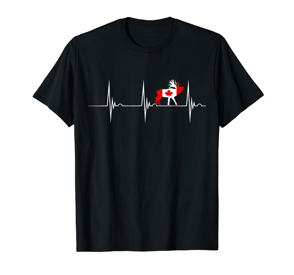 Canadian Moose Heartbeat Ekg Pulse T-Shirt - Fun Novelty Design Men Women - T-Shirt, Sweatshirt, Hoodie