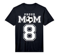 Number 8 Custom Proud Soccer Futbol T-Shirt - Aesthetic Graphic for Adults - T-Shirt, Sweatshirt, Hoodie