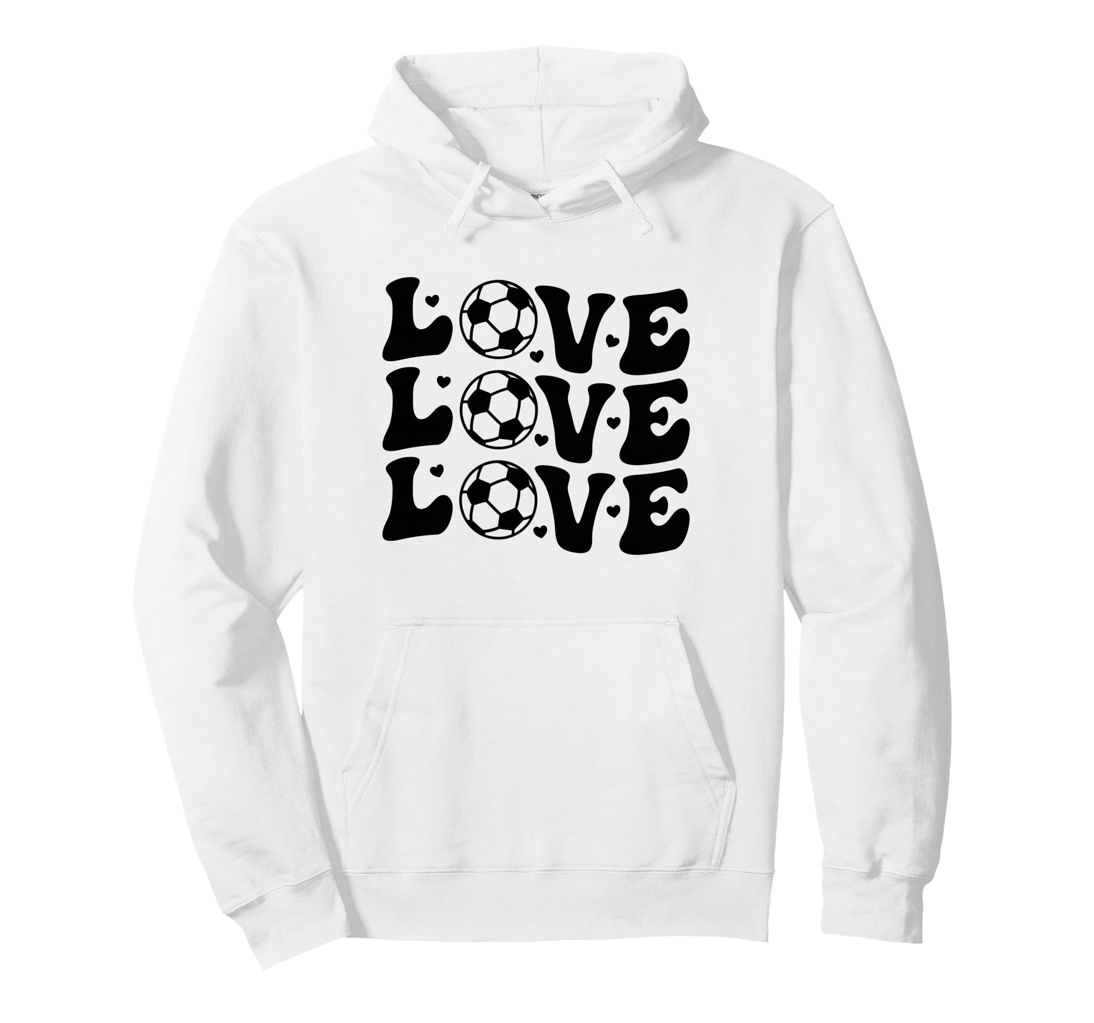 Valentines Day Soccer Love Hearts Hoodie - Casual Everyday Wear Men Women - T-Shirt, Sweatshirt, Hoodie