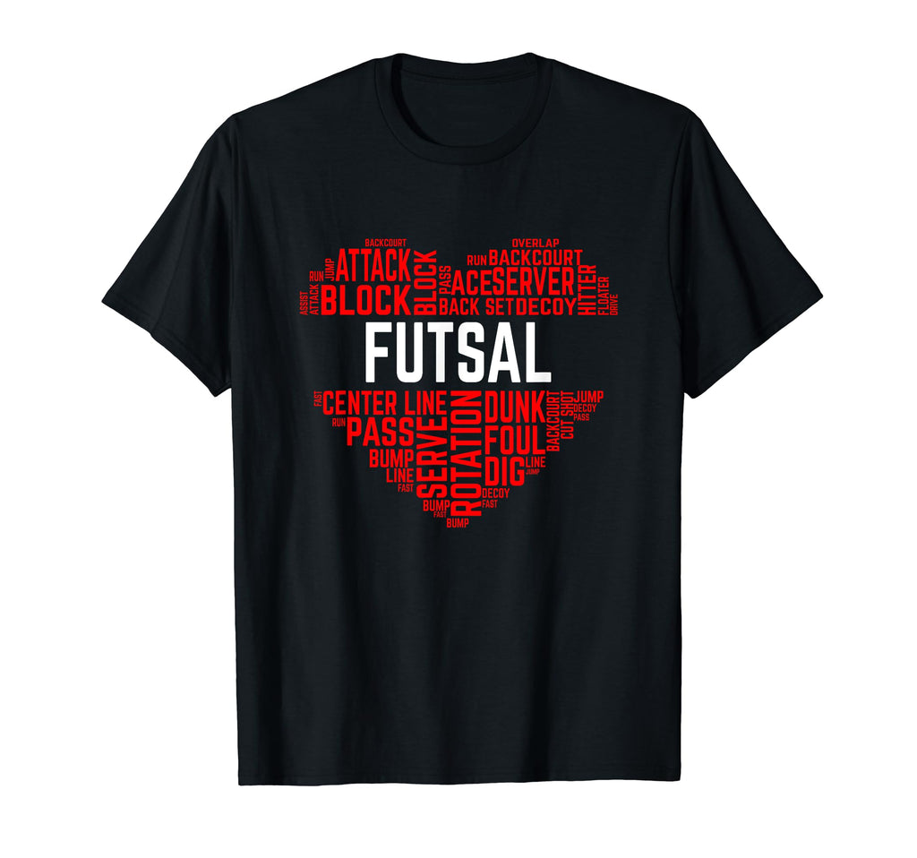 Futsal Love Indoor Soccer Heart Indoor T-Shirt - Unique Graphic for Adults - T-Shirt, Sweatshirt, Hoodie