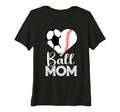 Womens Ball Mom Soccer Baseball Heart T-Shirt - Trendy Graphic Men Women - T-Shirt, Sweatshirt, Hoodie