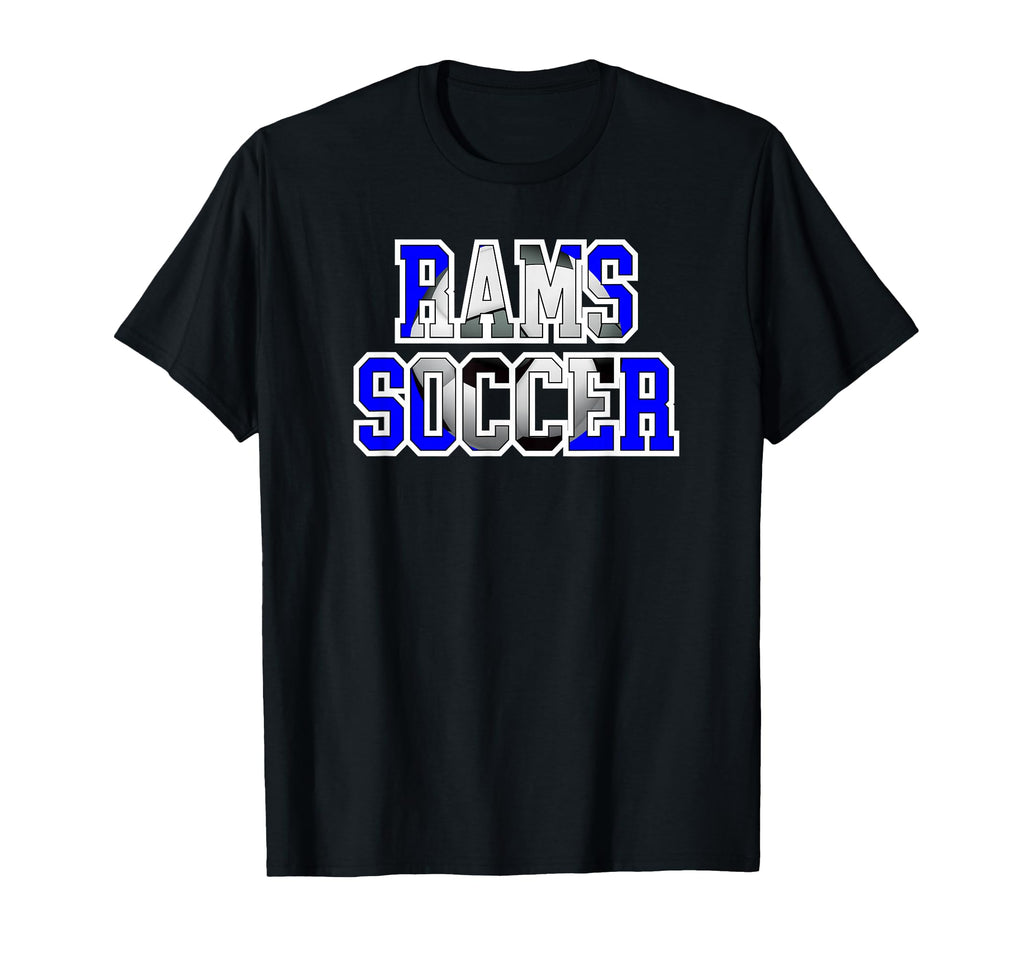 Rams Soccer Mom Game Day Mascot Blue T-Shirt - Minimalist Print for Adults - T-Shirt, Sweatshirt, Hoodie