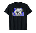 Rams Soccer Mom Game Day Mascot Blue T-Shirt - Minimalist Print for Adults - T-Shirt, Sweatshirt, Hoodie