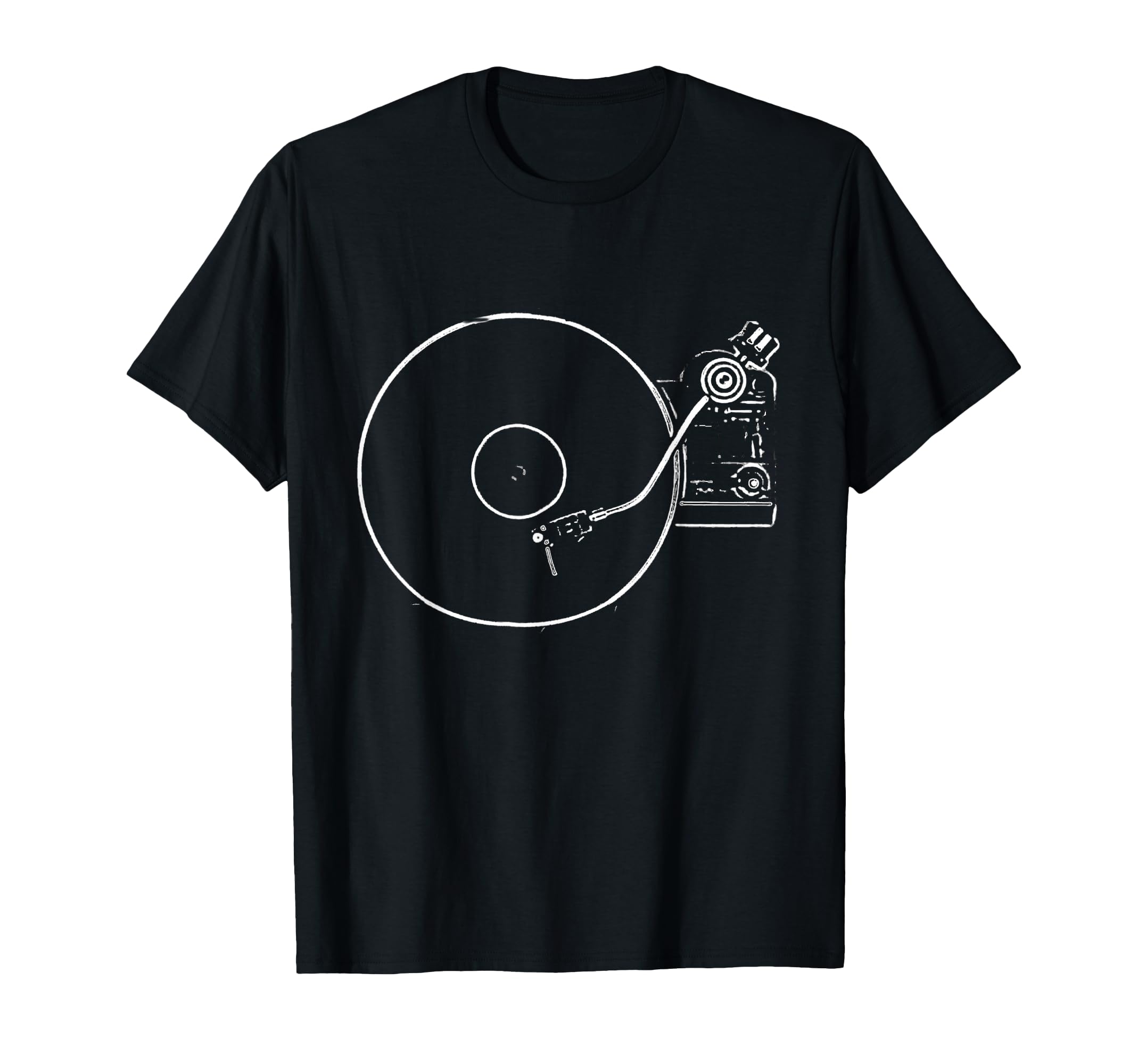 Vinyl Record Player Sketch Drawing T-Shirt - Custom Art Print for Adults - T-Shirt, Sweatshirt, Hoodie