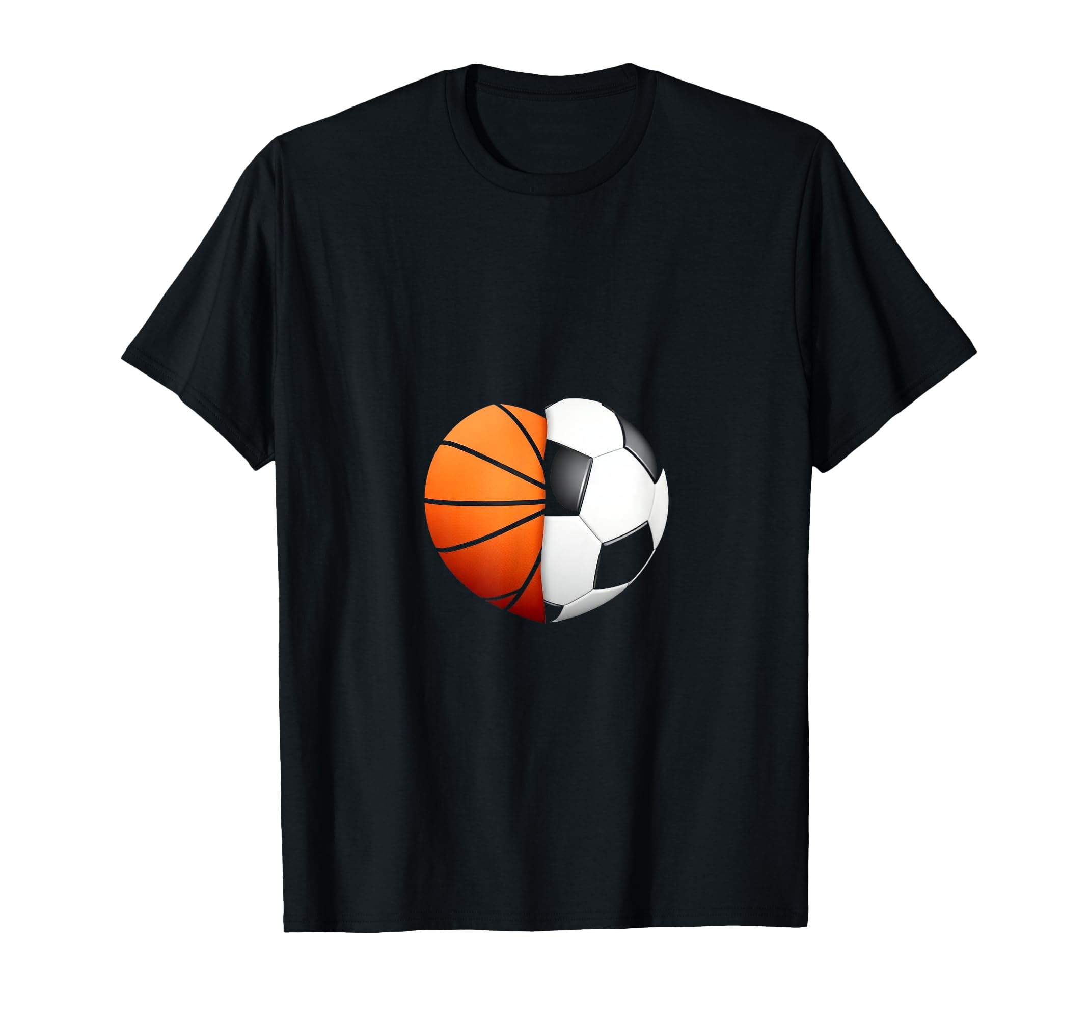 Split Heart Basketball Soccer T-Shirt - Streetwear Style for Adults - T-Shirt, Sweatshirt, Hoodie
