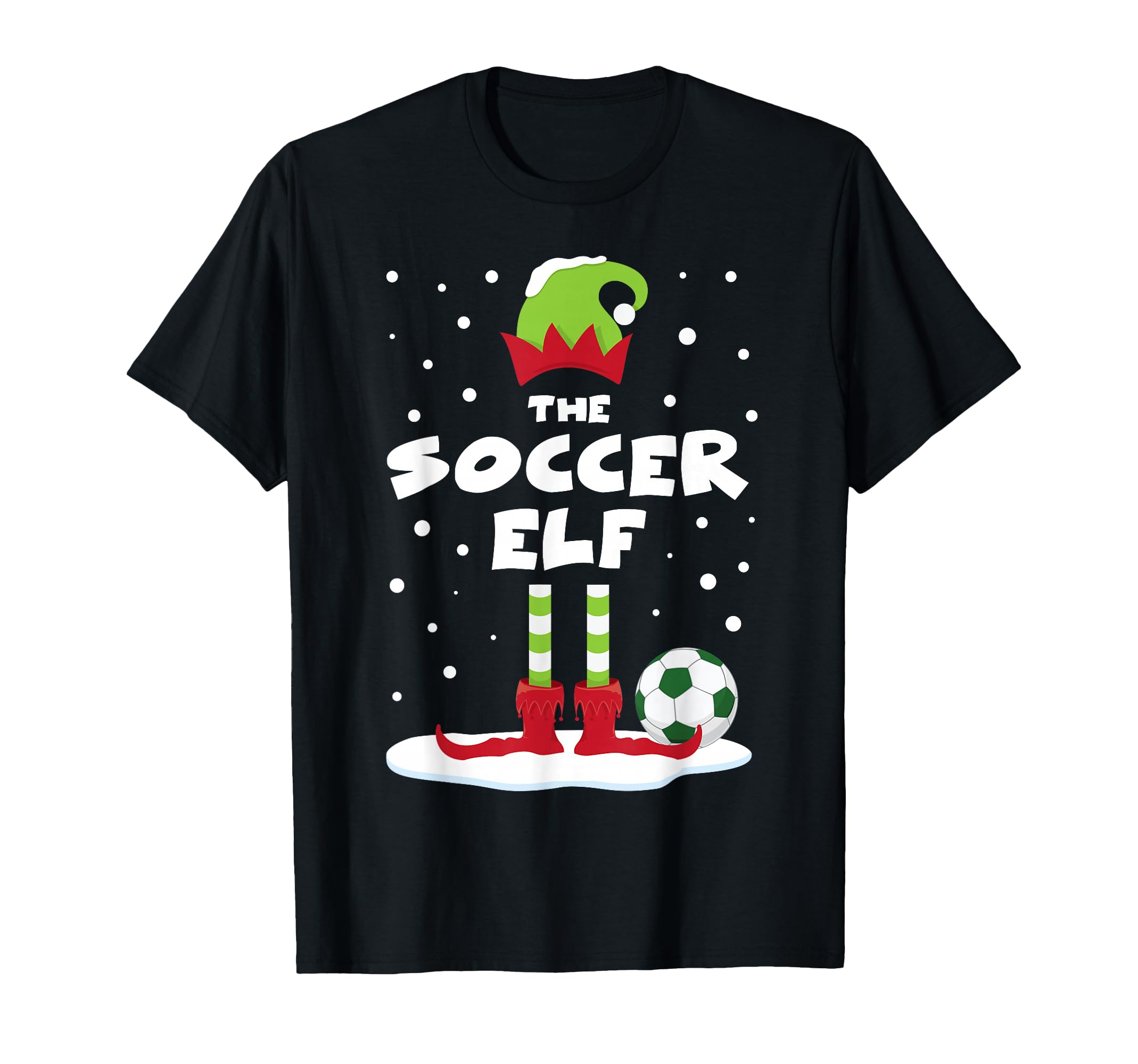 Snowy Soccer Elf Matching Family Costume T-Shirt - Graphic Print Unisex - T-Shirt, Sweatshirt, Hoodie