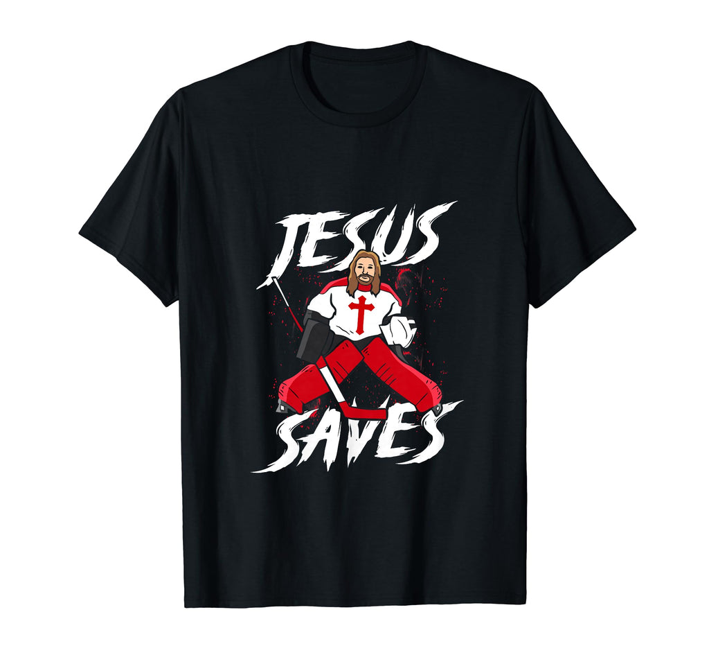 Jesus Save Funny Hockey Goalie Jesus T-Shirt - Minimalist Print Unisex - T-Shirt, Sweatshirt, Hoodie