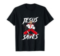 Jesus Save Funny Hockey Goalie Jesus T-Shirt - Minimalist Print Unisex - T-Shirt, Sweatshirt, Hoodie