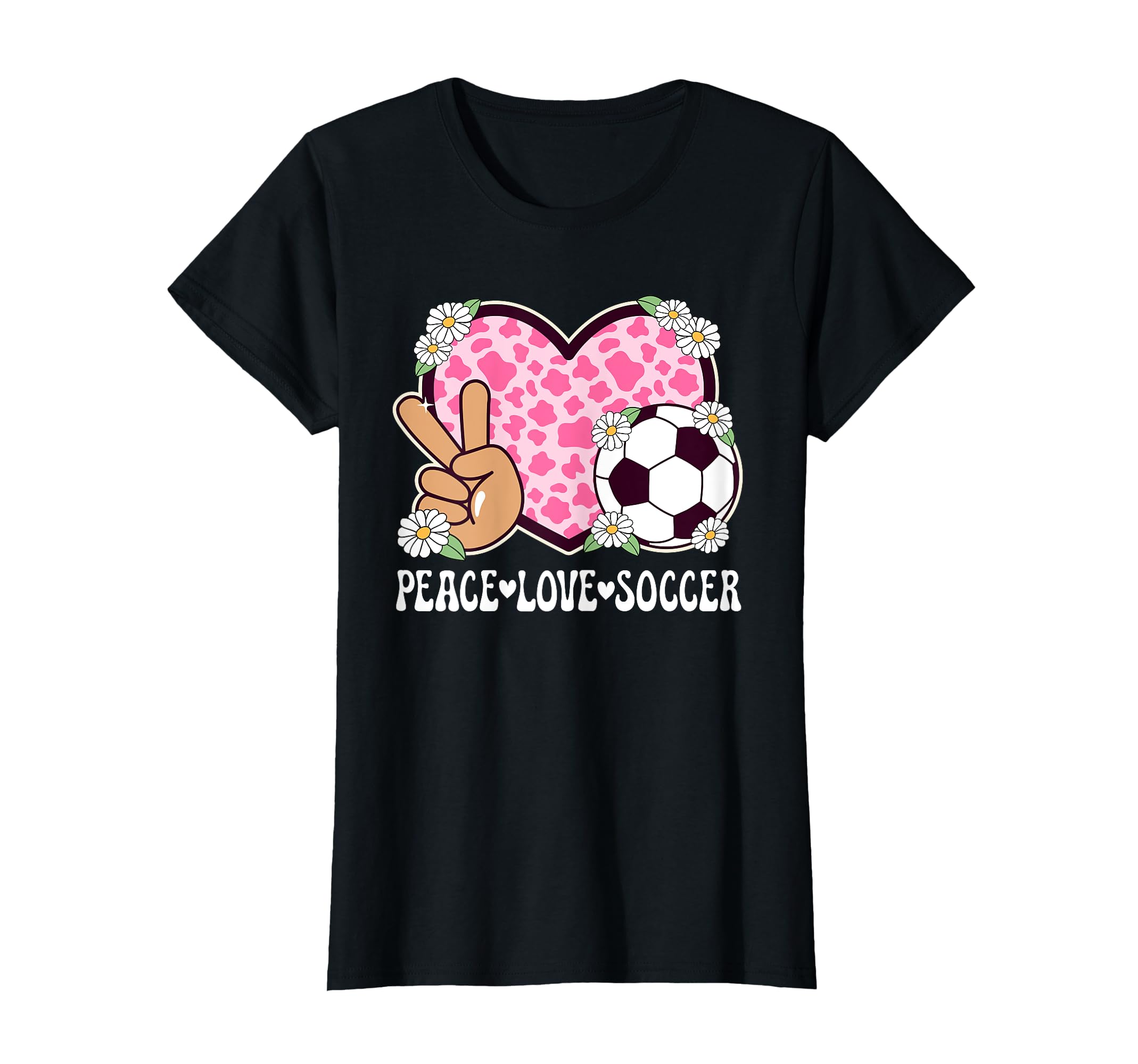 Peace Love Soccer Lover Cow Soccer T-Shirt - Custom Art Print for Adults - T-Shirt, Sweatshirt, Hoodie