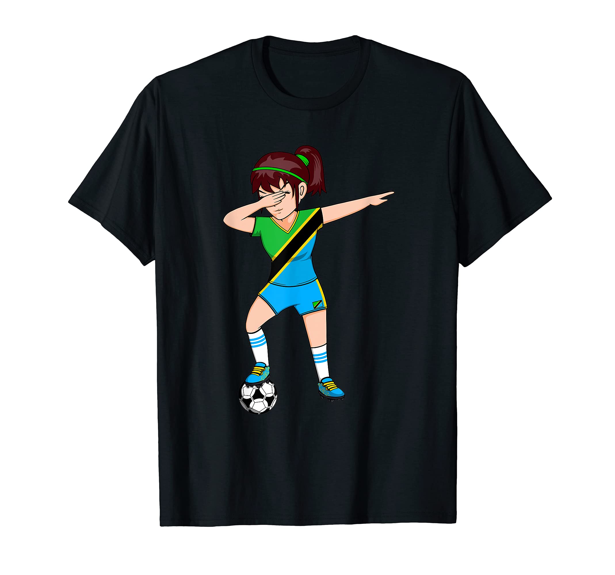 Dabbing Soccer Tanzania Jersey T-Shirt - Aesthetic Graphic for Adults - T-Shirt, Sweatshirt, Hoodie