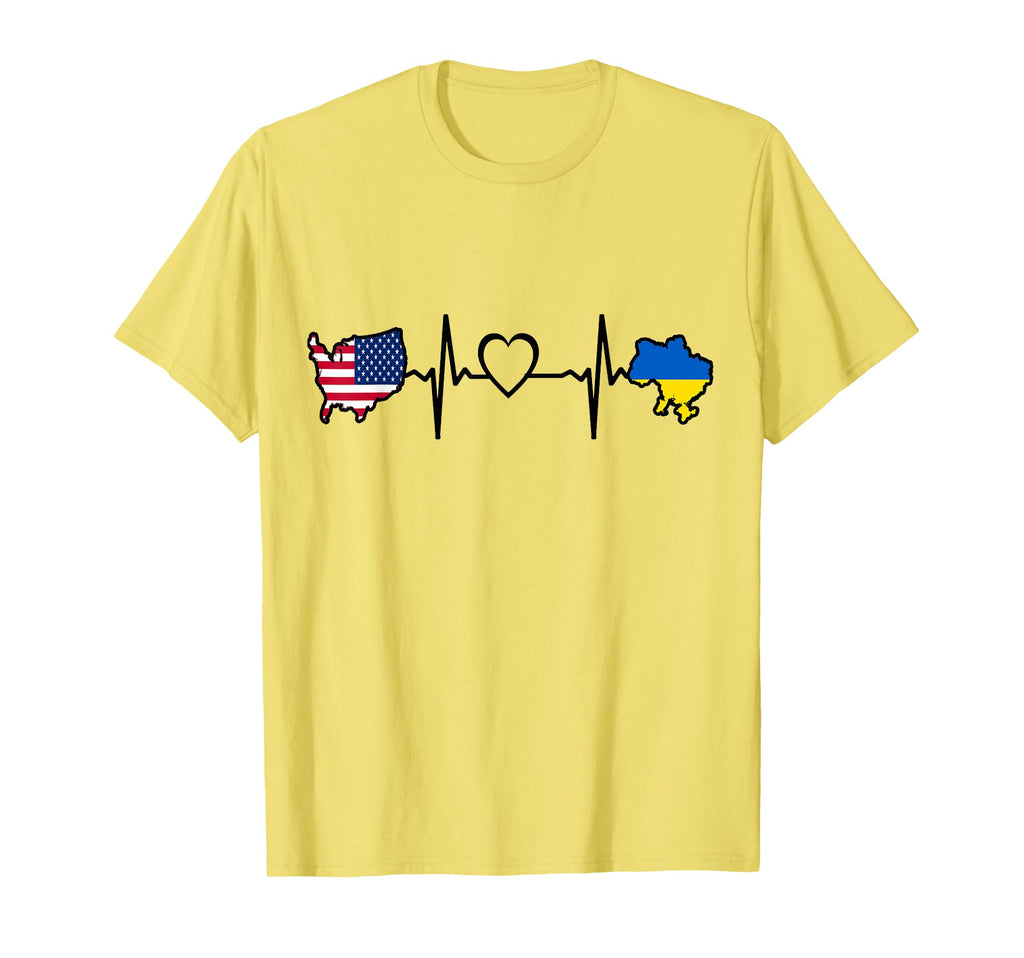 Usa Ukraine Heartbeat Ukrainian T-Shirt - Streetwear Style for Adults - T-Shirt, Sweatshirt, Hoodie