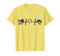 Usa Ukraine Heartbeat Ukrainian T-Shirt - Streetwear Style for Adults - T-Shirt, Sweatshirt, Hoodie