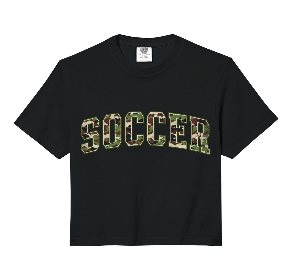 Camo Soccer Camourflage Varsity Sweatshirt - Aesthetic Graphic Men Women - T-Shirt, Sweatshirt, Hoodie