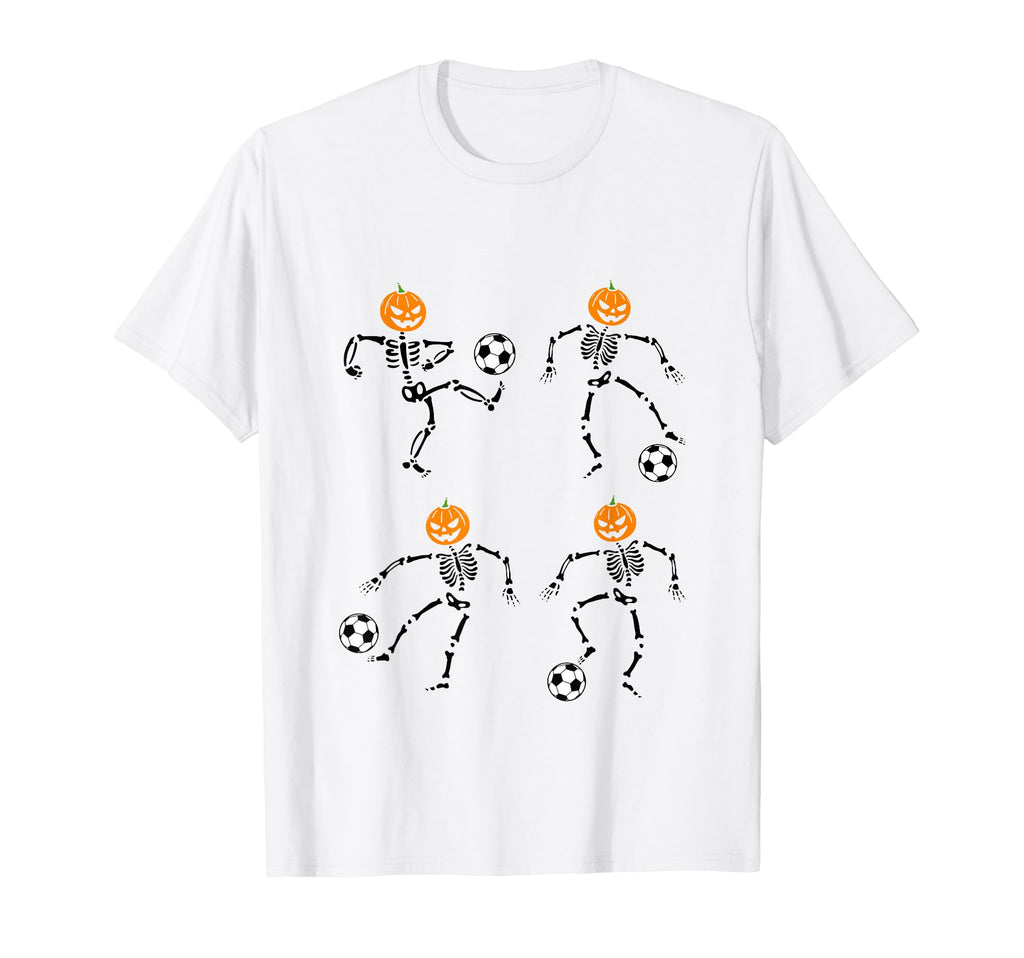 Pumpkin Skeleton Squad Soccer Player T-Shirt - Novelty Apparel Unisex - T-Shirt, Sweatshirt, Hoodie