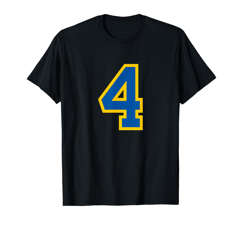 Blue Yellow Sport Team Number 4 T-Shirt - Fun Novelty Design Unisex - T-Shirt, Sweatshirt, Hoodie