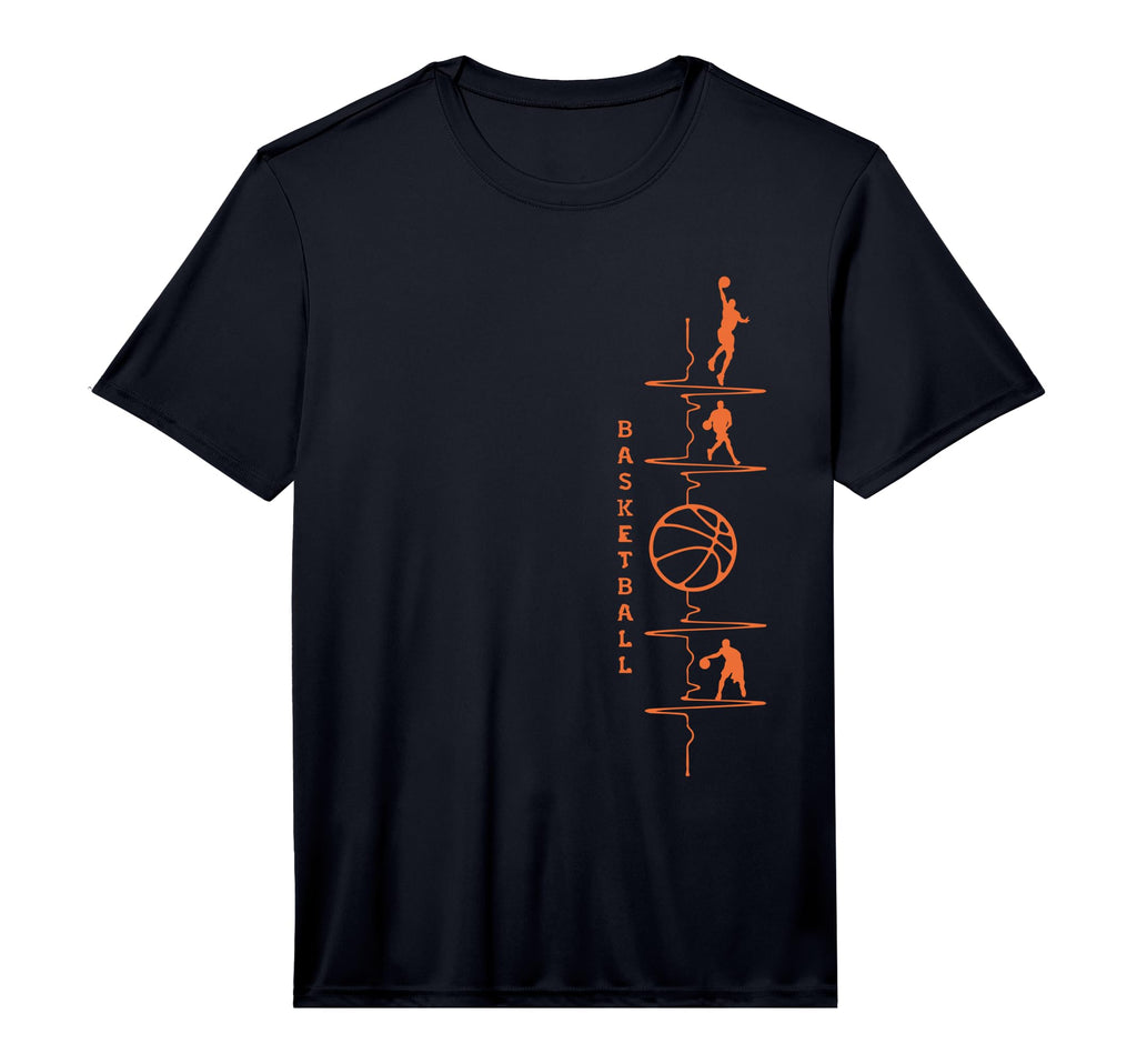 Basketball Heartbeat Basketball T-Shirt - Novelty Apparel for Adults - T-Shirt, Sweatshirt, Hoodie