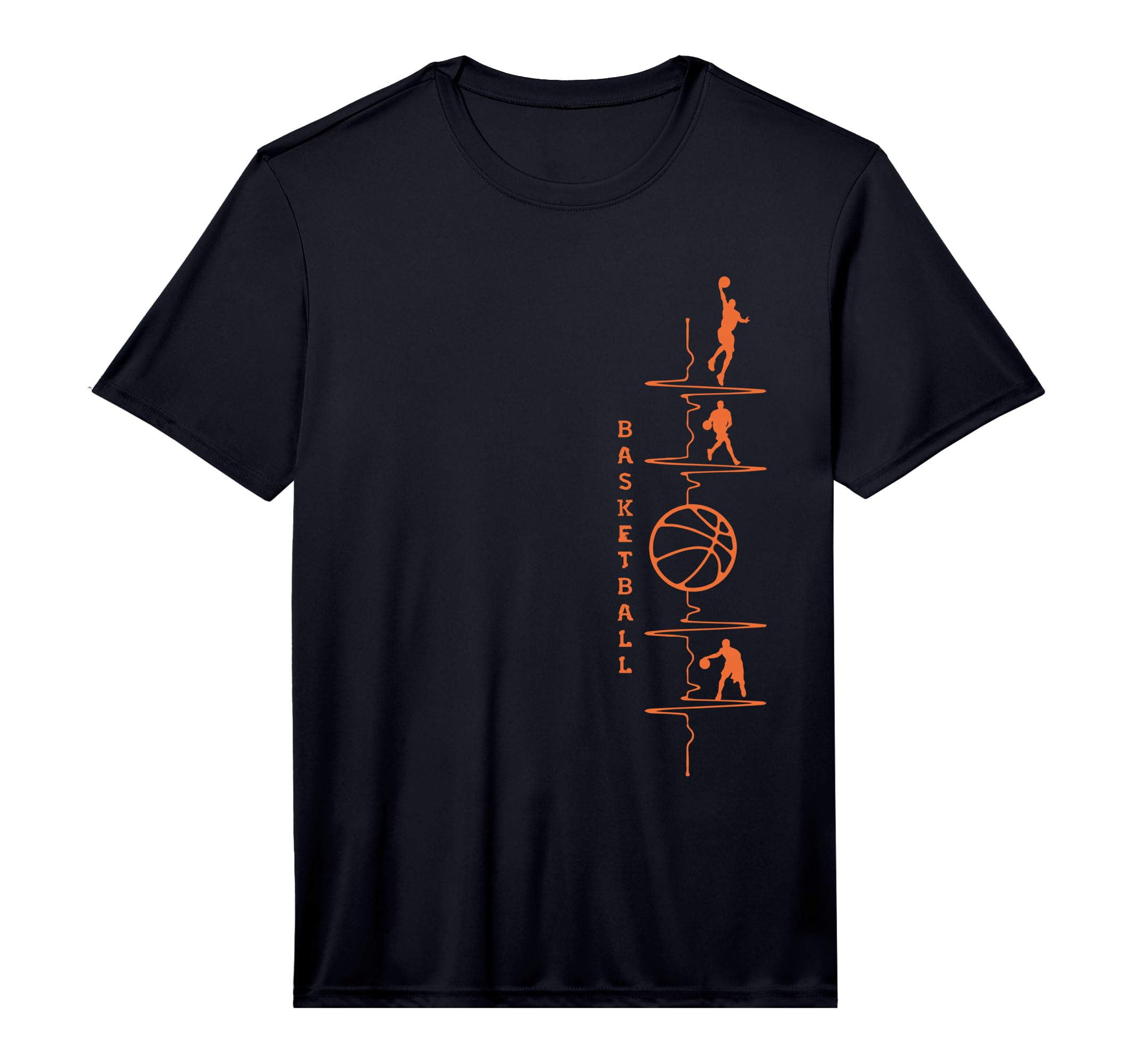 Basketball Heartbeat Basketball T-Shirt - Novelty Apparel for Adults - T-Shirt, Sweatshirt, Hoodie