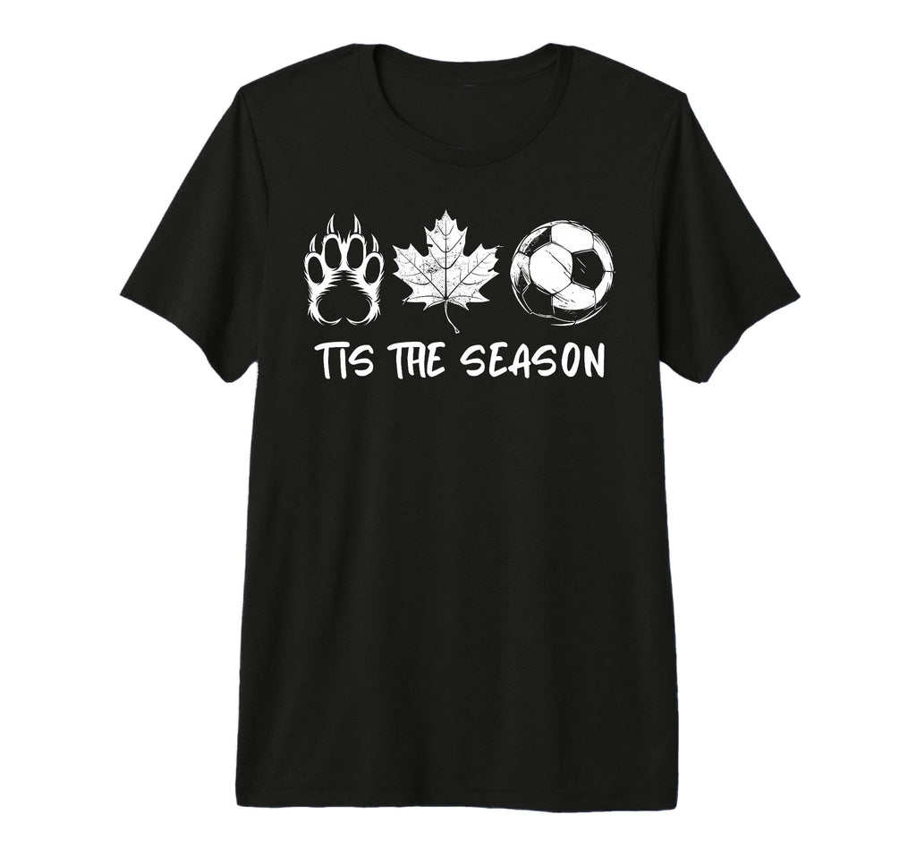 Tis Season Bear Paw Maple Leaf Soccer T-Shirt - Trendy Graphic Unisex - T-Shirt, Sweatshirt, Hoodie