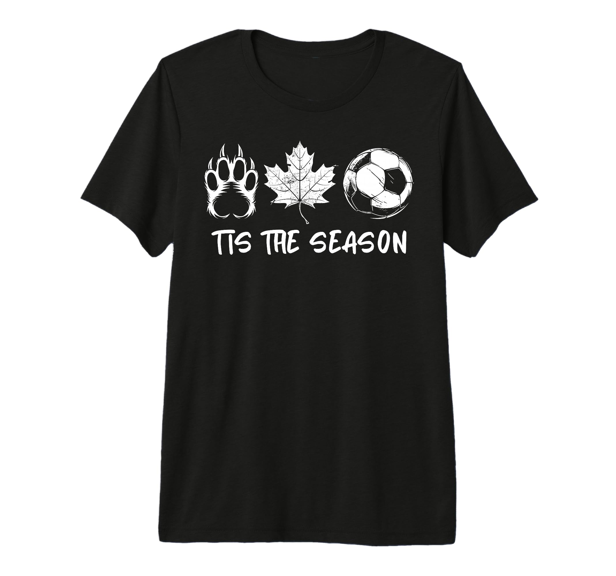 Tis Season Bear Paw Maple Leaf Soccer T-Shirt - Trendy Graphic Unisex - T-Shirt, Sweatshirt, Hoodie