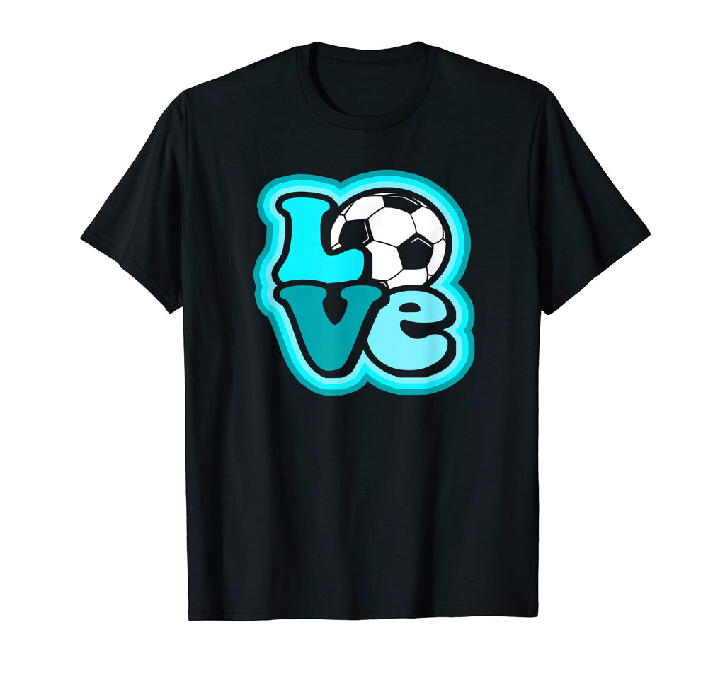Soccer Love Teen Turquoise Blue T-Shirt - Graphic Print Men Women - T-Shirt, Sweatshirt, Hoodie