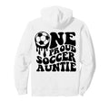 Proud Soccer Auntie Soccer Ball Drip Back Hoodie - Graphic Print Men Women - T-Shirt, Sweatshirt, Hoodie