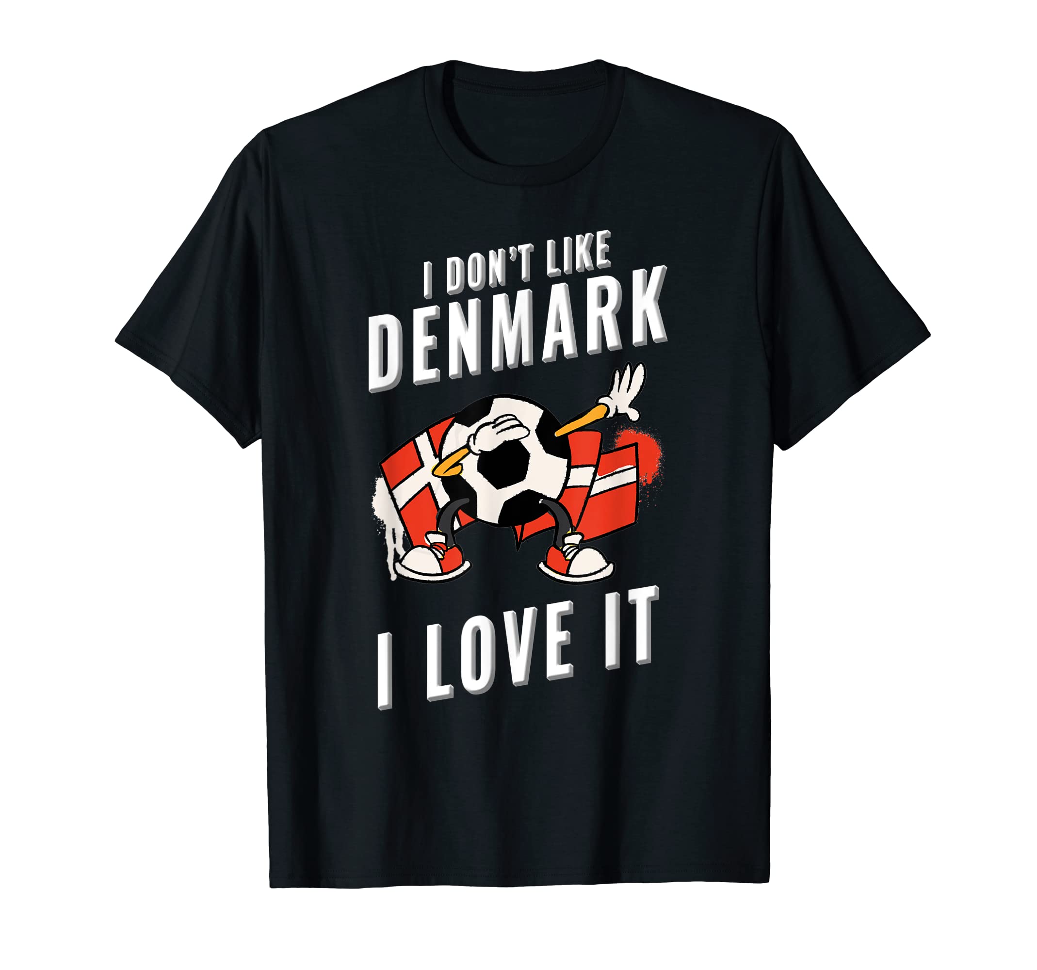 Denmark Soccer Supporters Fun Flag T-Shirt - Streetwear Style for Adults - T-Shirt, Sweatshirt, Hoodie