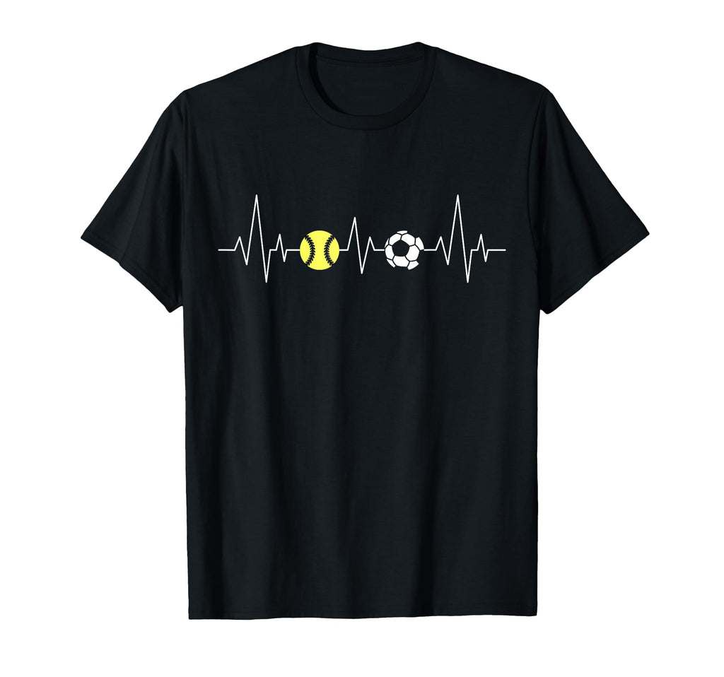 Soccer Softball Heartbeat Funny Sport T-Shirt - Custom Art Print Men Women - T-Shirt, Sweatshirt, Hoodie
