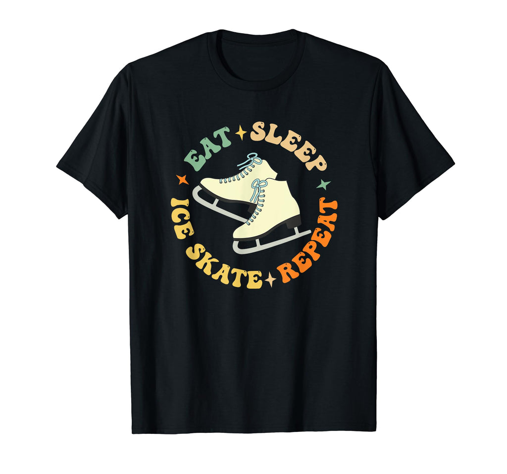 Eat Sleep Skate Repeat Figure Ice Skate T-Shirt - Unique Graphic Men Women - T-Shirt, Sweatshirt, Hoodie