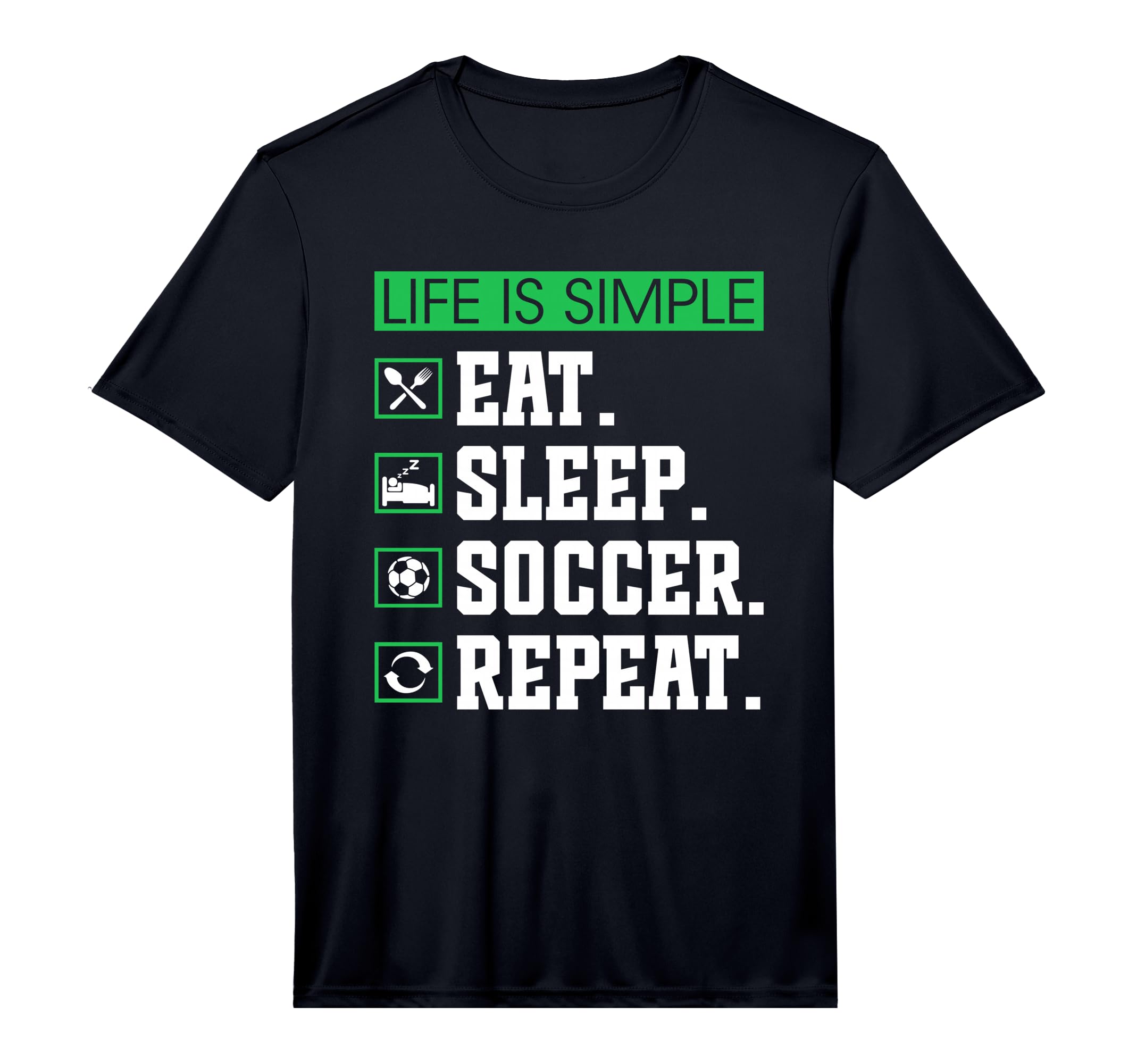 Eat Sleep Soccer Repeat Soccer T-Shirt - Streetwear Style for Adults - T-Shirt, Sweatshirt, Hoodie