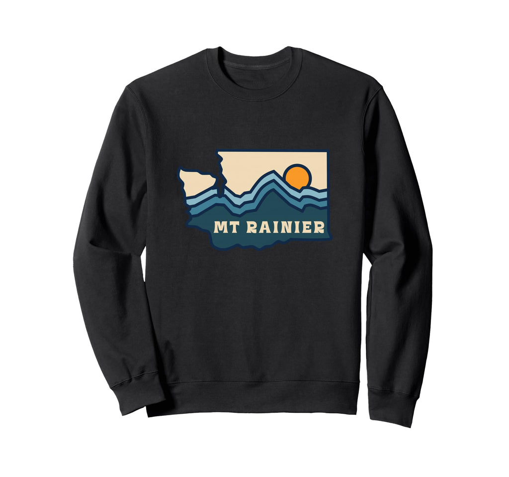 Washington State Map Line Mount Sweatshirt - Custom Art Print Men Women - T-Shirt, Sweatshirt, Hoodie