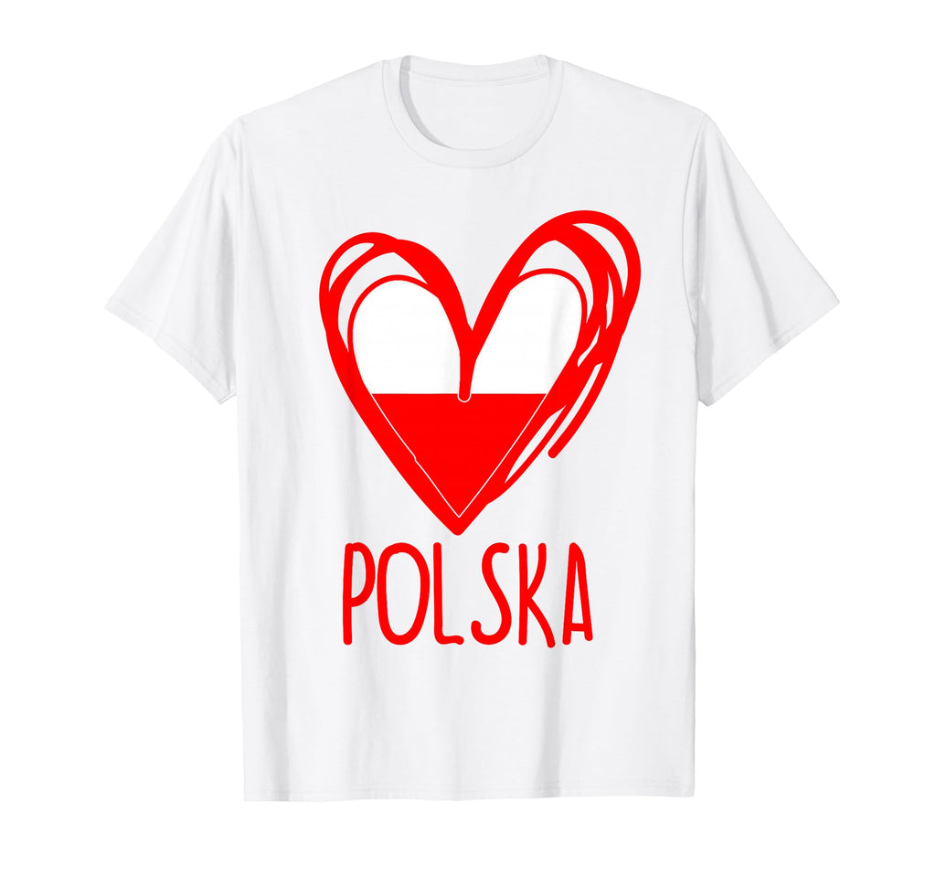 Polish Heart Polska Poland Flag T-Shirt - Trendy Graphic Unisex - T-Shirt, Sweatshirt, Hoodie
