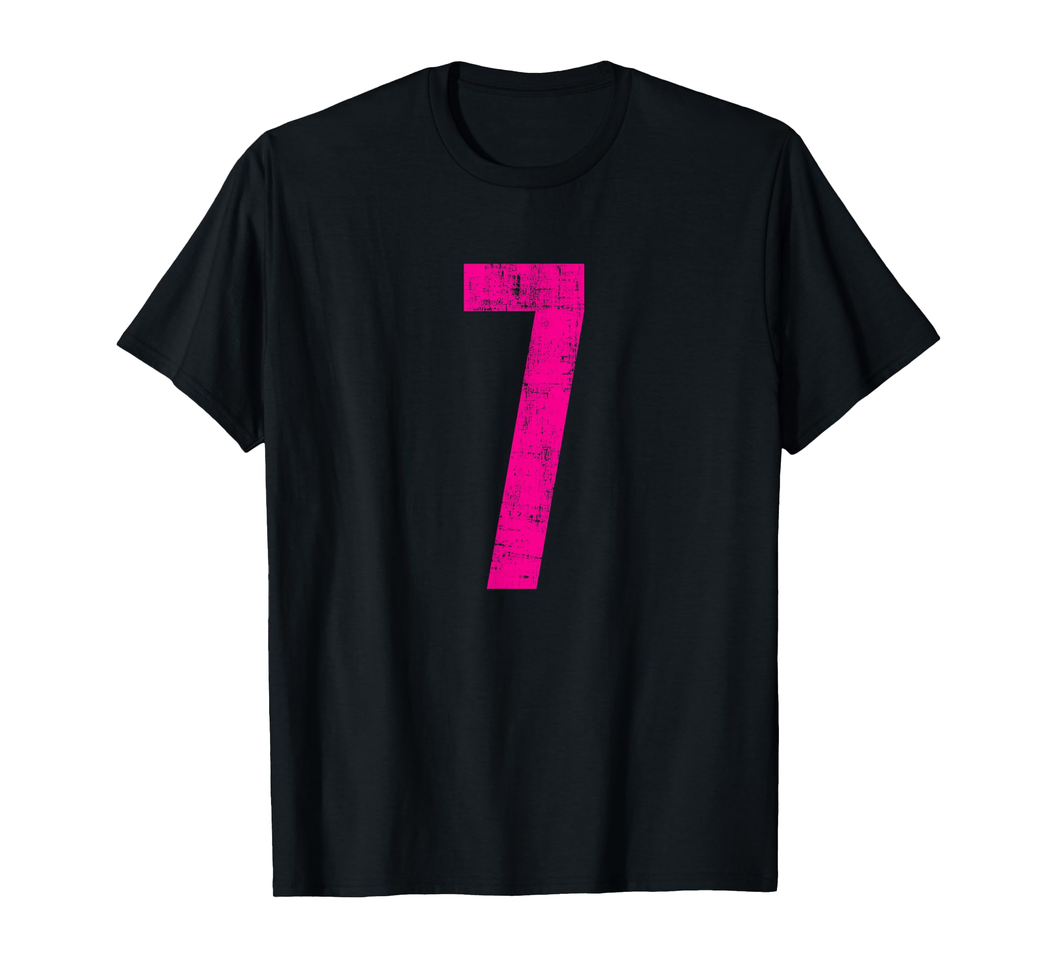 Number 7 Seven Distressed Sport Team T-Shirt - Aesthetic Graphic Unisex - T-Shirt, Sweatshirt, Hoodie