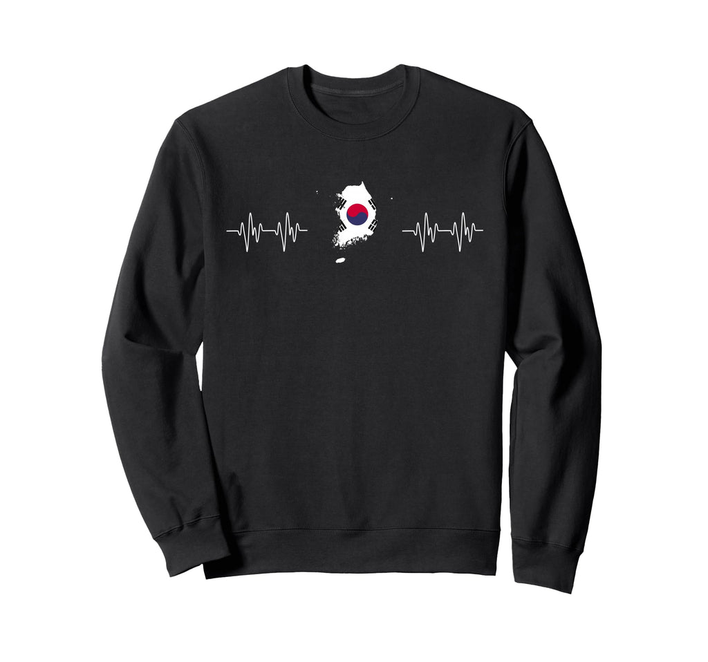 South Korea Heartbeat Flag Sweatshirt - Streetwear Style for Adults - T-Shirt, Sweatshirt, Hoodie