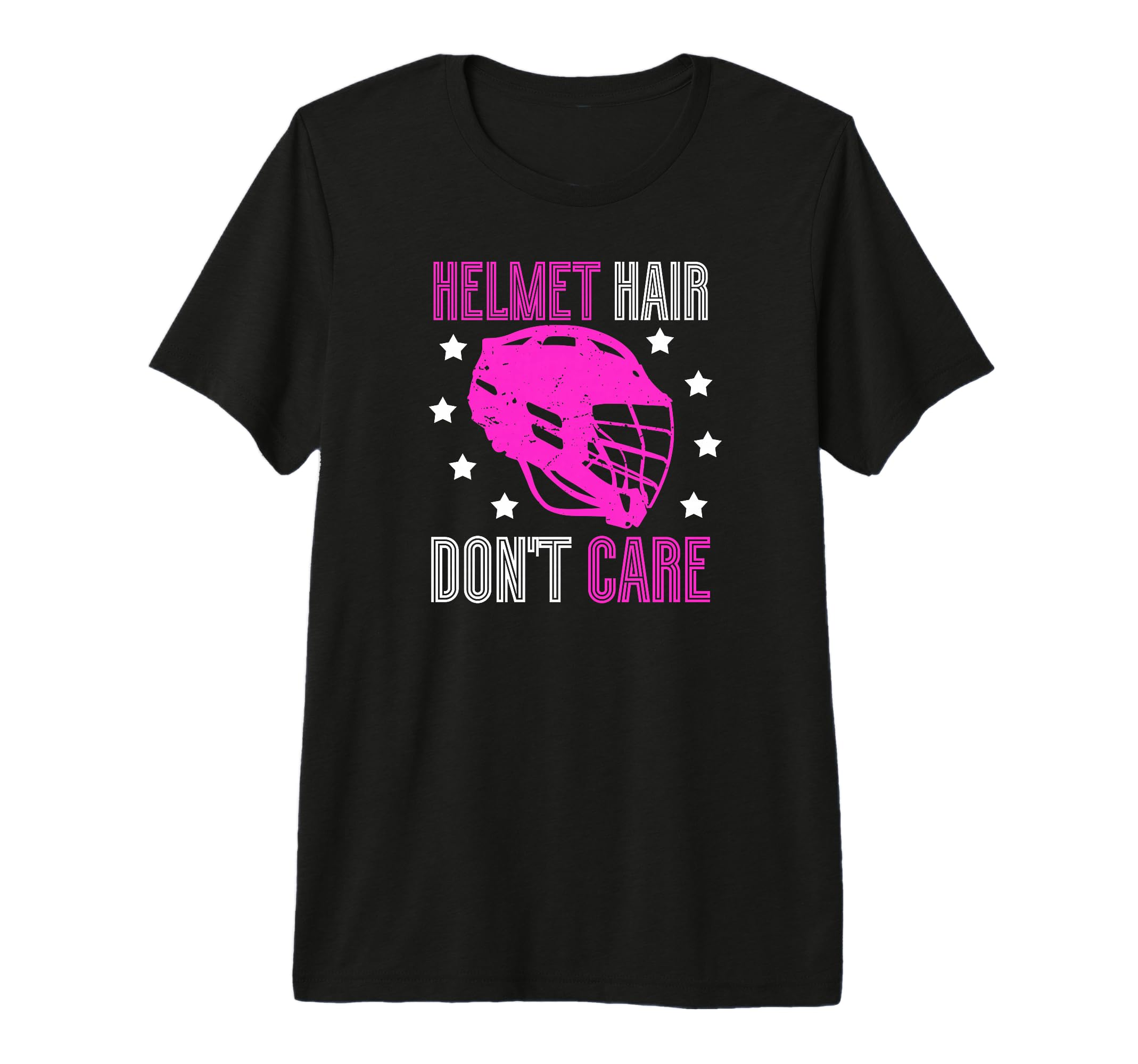 Helmet Hair Dont Care Lacrosse Goalie T-Shirt - Unique Graphic Men Women - T-Shirt, Sweatshirt, Hoodie
