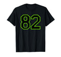 Number 82 Green Black Sports Team T-Shirt - Fun Novelty Design for Adults - T-Shirt, Sweatshirt, Hoodie