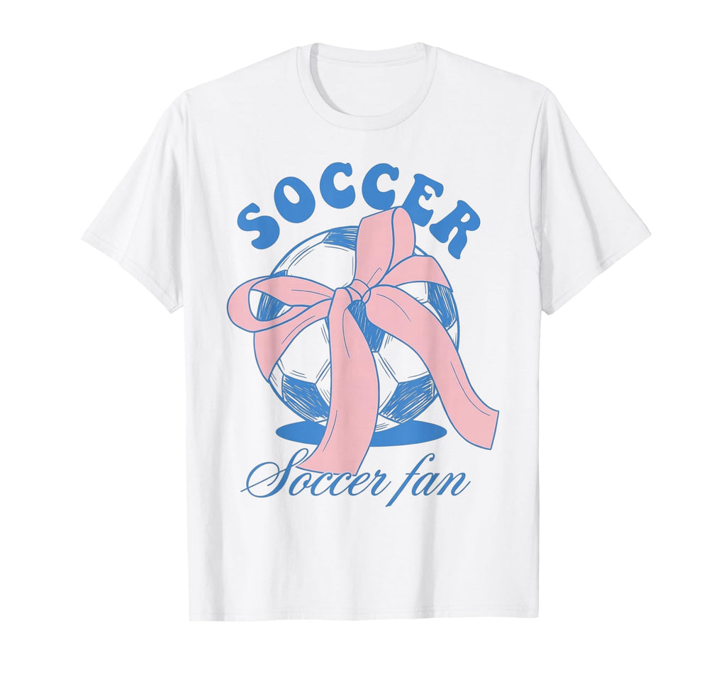 Soccer Fan Coquette Bow T-Shirt - Novelty Apparel Unisex - T-Shirt, Sweatshirt, Hoodie