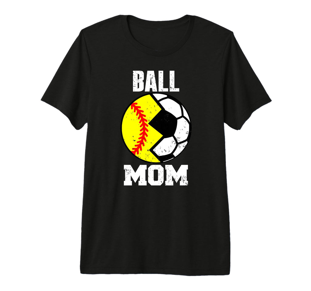 Ball Mom Funny Soccer Softball T-Shirt - Minimalist Print for Adults - T-Shirt, Sweatshirt, Hoodie